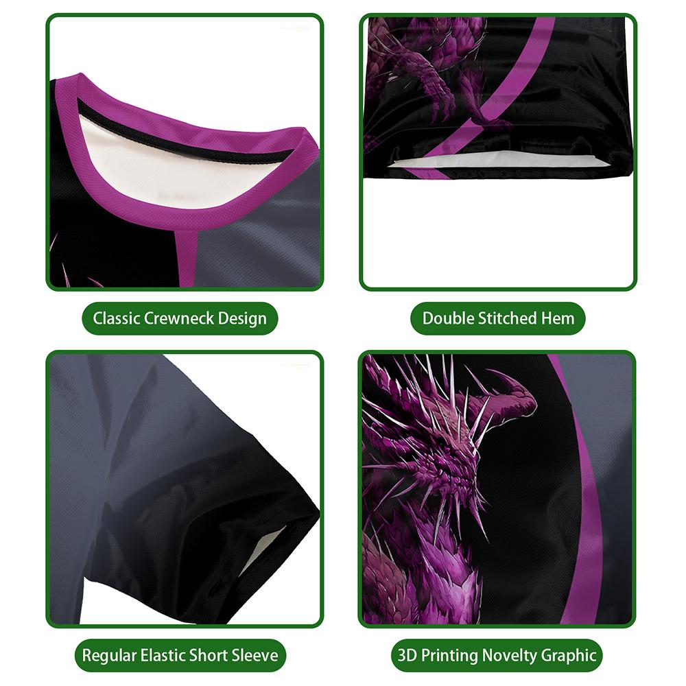 3D Style Dragon Print Graphic Men's T-shirt Summer Casual Breathable Short-sleeve Tees Trend Streetwear Unisex Tshirt