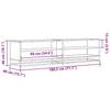 TV Stand in Sonoma Oak Finish 180.5 x 40 x 46 cm Particleboard