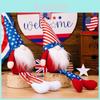 New American Independence Day Striped Star Hanging Gnome Plush Figurine Gift