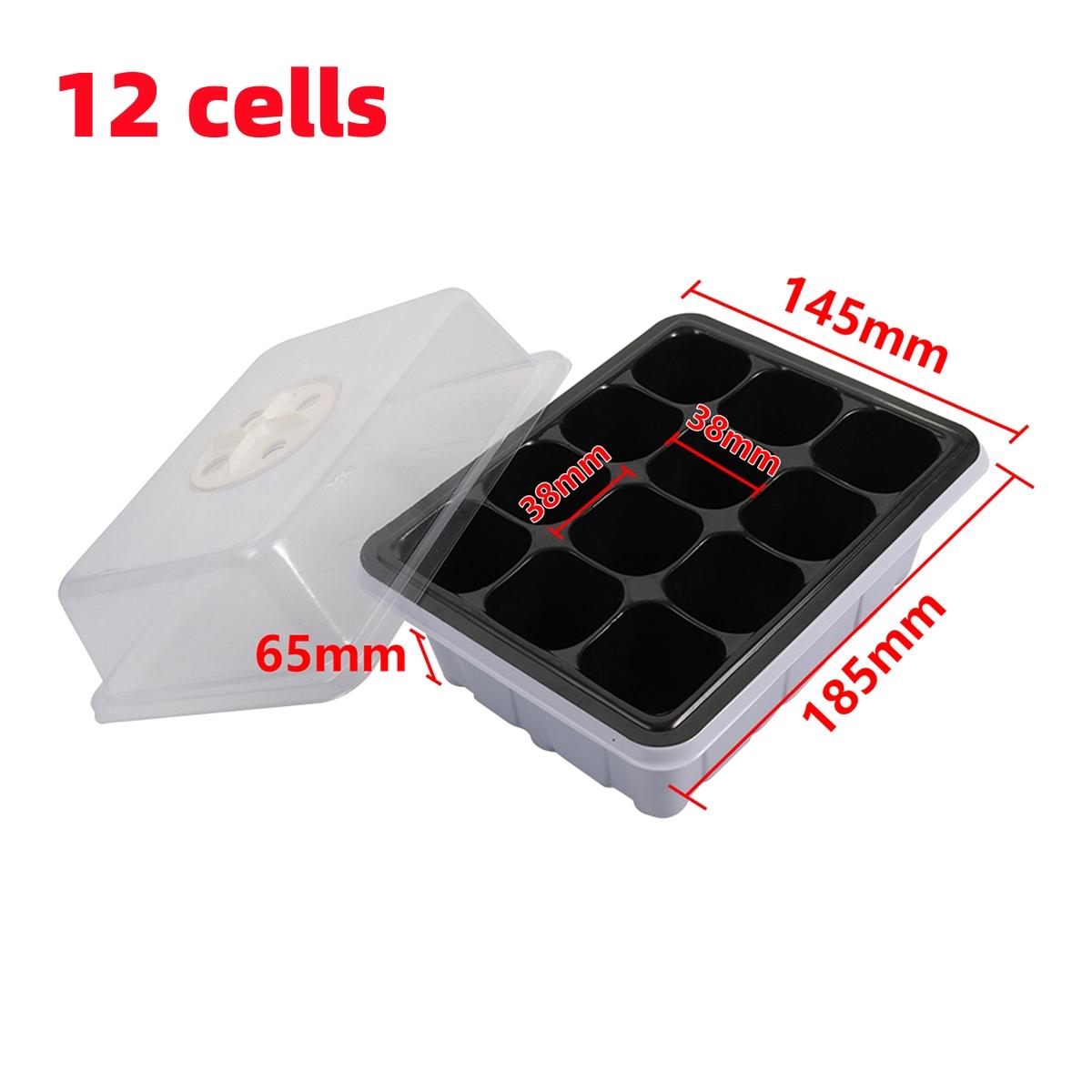 

6/12 Cells Seedling Tray Germination Box with Breathable Holes Garden Greenhouse Vegetable Flower Succulents Planting Tray 10Pcs