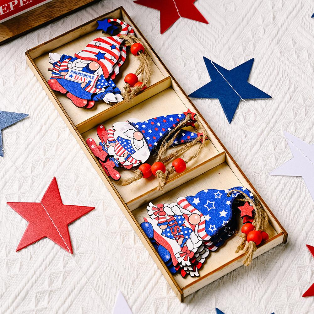 

Charming Wooden Handcrafted Box Wall Hanging With Three Sections For Festive Decoration Independence Day Box A