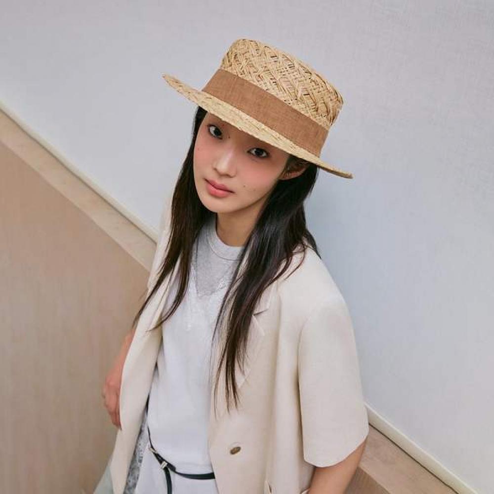 Lap Raffia Boater Hat Natural As7ah442 BE (beige)/FF
