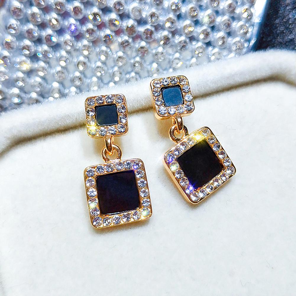 Female Pendant Earrings Alloy Earring Inlaid Artificial Gems Fashion Eardrops