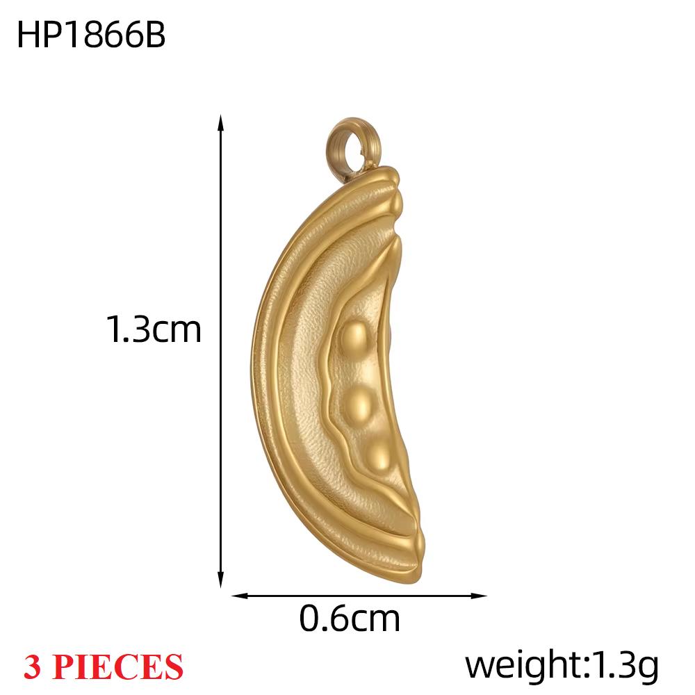 3PCS/LOT CARLIDANA Gold Plated Stainless Steel Charms, Cute 3D Mushroom Candy Fruit Pendants for DIY Bracelet Earring Jewelry