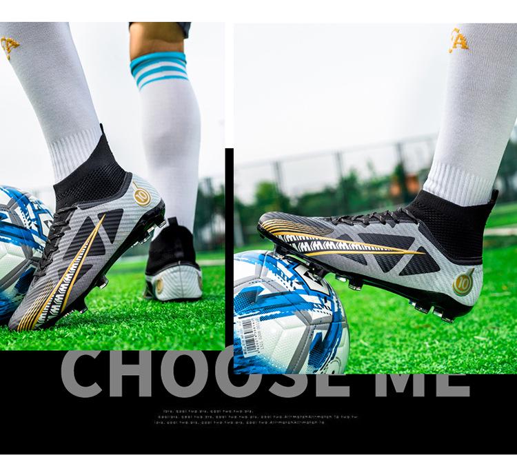 High-Top Youth Football Boots with TF and AG Studs for Boys and Girls