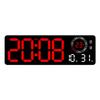 Temperature Display Blue LED Wall Clock Clear Numeric Display 8 Fixed Colors Automatic Light Sensing Bedroom For Wall Mounting