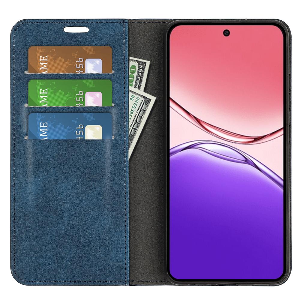 

For Oppo A5 Pro 5G Case Skin Touch Leather Wallet Phone Cover Blue
