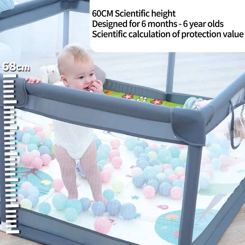 Baby Safety Fencing Playpen Indoor Gate With Ocean Ball And Hand Pull For Crawling And Learning
