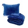 Flannel Travel Blanket Pillow Set Airplane Solid Color 110x150cm 350g All Season Use