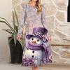 Women's Christmas Printed Fashionable Loose Round-neck Dress