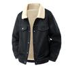 Men's American Retro Suede Plush Top Coat - Casual Winter Jacket with Extra Velvet and Thickness.