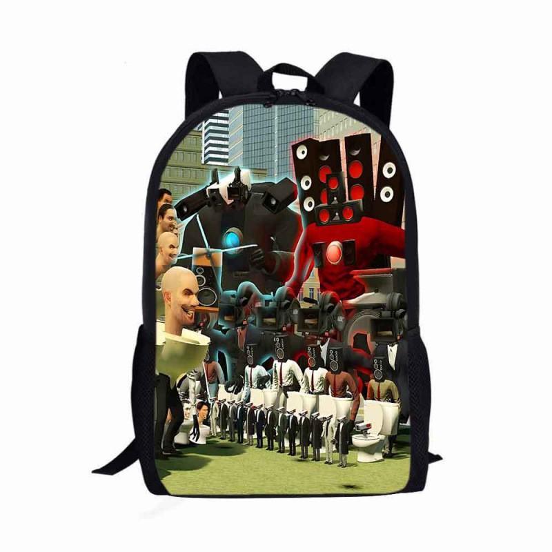 Lightweight Kids School Backpack Boys Girls Anti-Strain Ergonomic Design Cartoon Print Oxford Fabric Bag Elementary