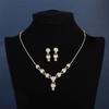 Exaggerated Style Necklace Set Light Luxury High-End Zircon Stud Earrings Versatile Bridal Jewelry Set