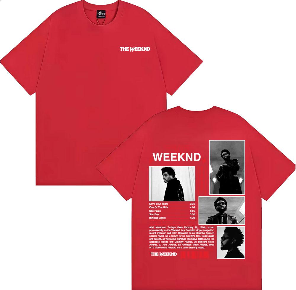 

2026 New Rapper The Weeknd Starboy Album Cover T Shirt Unisexs Clothing Harajuku Punk Hip Hop Unisex Cotton Short Sleeve Soft Tshirt S