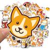 50Pcs Cartoon Corgi Decals Suitcase  Adhesive Sticker Fridge Decor