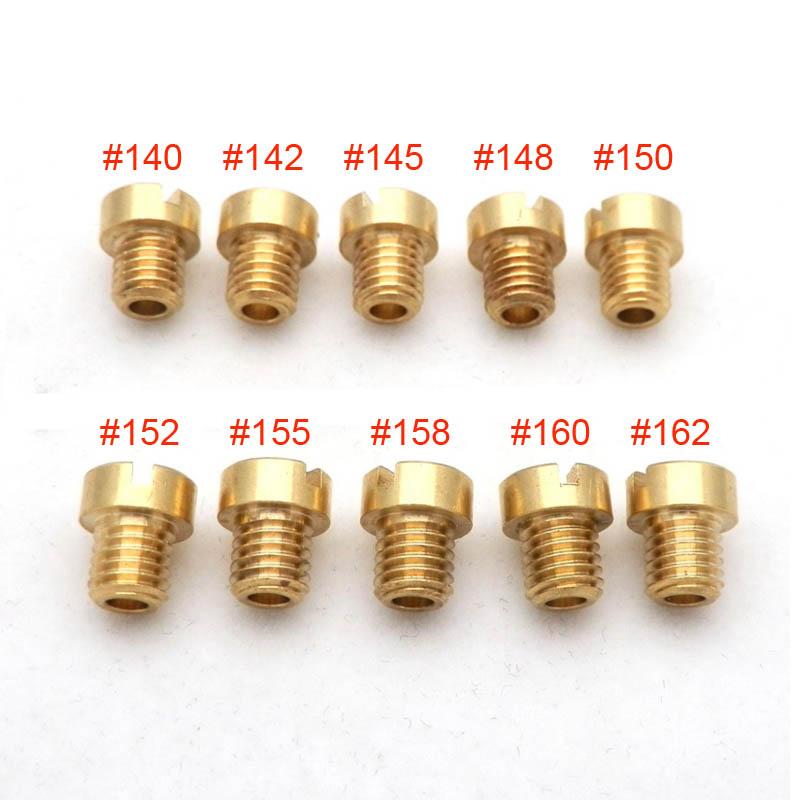 Pack of 10pcs 6mm 5mm Thread Motorcycle Main Jet M6 M5 Kit for DellOrto BGM Motoforce Carburetor Injector Nozzle Size 50-200
