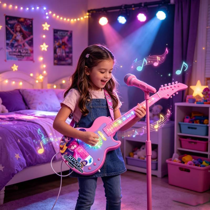 Childrens Bluetooth Microphone Toy With Led Lights For Singing And Interactive Play