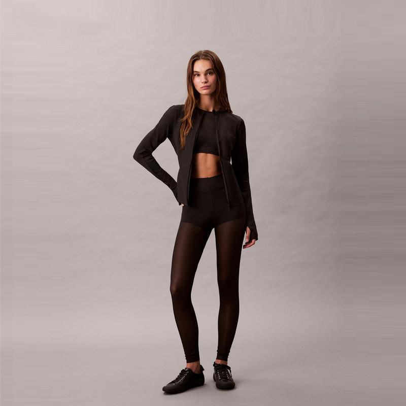 Calvin Klein Casual Running Fitness Slim Fit Zip Long Sleeve T-Shirt Women tops GWF5J404