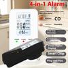 4 In 1 Gas Detector Carbon Monoxide Alarm Methane Sensor Temperature Humidity Monitor Plug In Home Safety Security Alarm Device