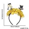 Christmas and New Year Decorations, Headbands, New Year's Eve Party Photo Atmosphere Props, Champagne Goblets, Letter-colored Ribbon Headbands
