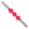 3 Balls Muscle Massage Roller Yoga Stick Body Massage Relaxation Muscle Roller StickRose Red