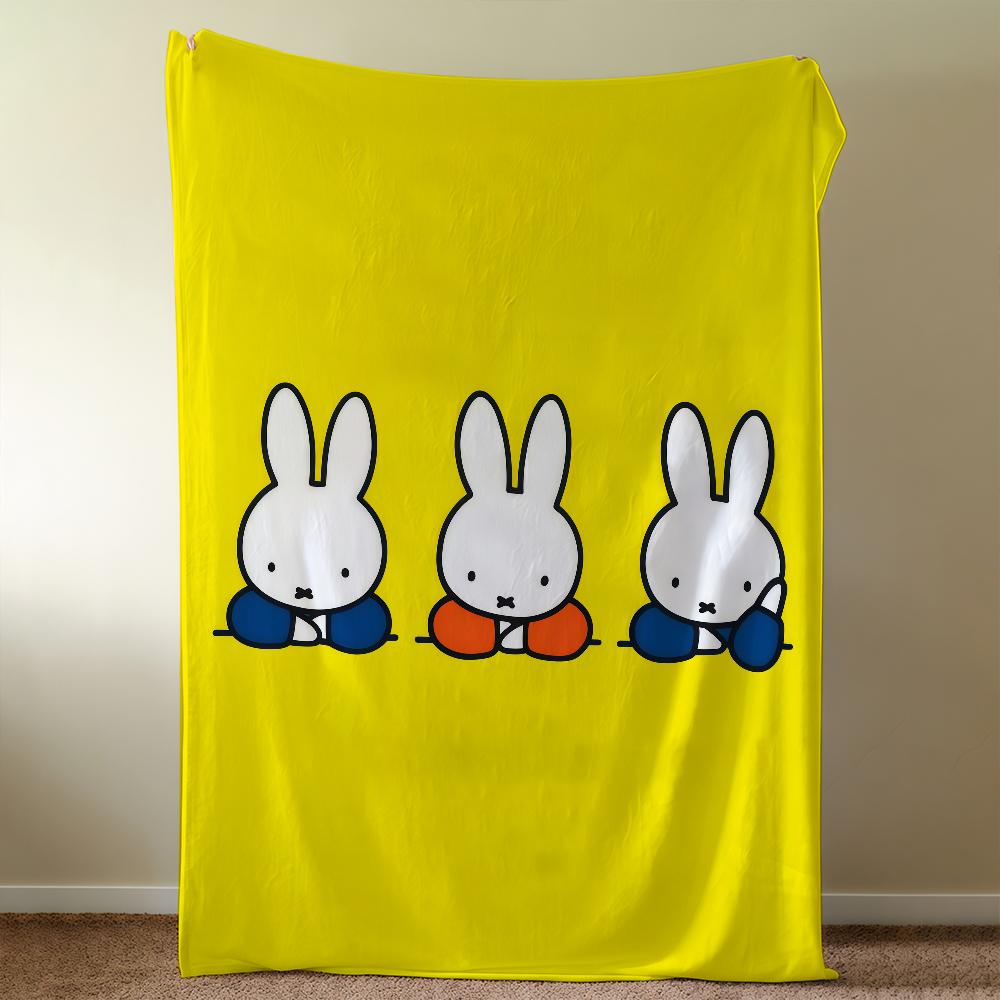 Cute Cartoon M-MiffyS-ES Rabbit Blanket Soft Warm Furry Throw Super Kids Toys Bed Sofa Car Cradle