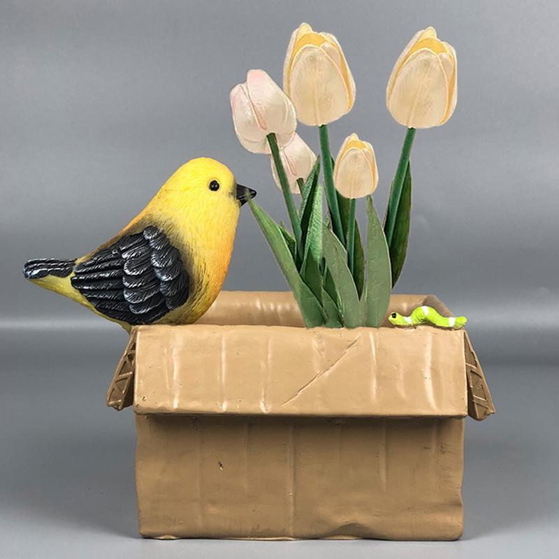 Bird Figurine Tabletop Ornament Bird Figurine Decor Decorative Animal Decoration Resin Collectible Funny Ornament for Kids Adult