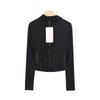 Felpa con cappuccio sportiva corta da donna con zip, cardigan aderente per yoga e corsa