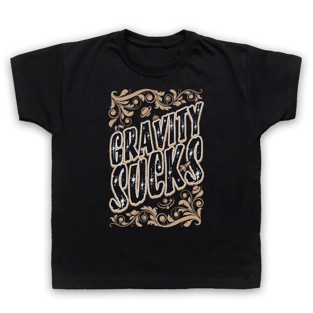 

Gravity Sucks Astrophysics Funny Slogan Geek Science Kids Childs T-Shirt L