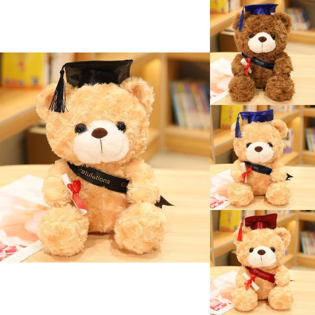 Adorable Doctor Bear Plush Toy With Cap Perfect Graduation Gift For Students