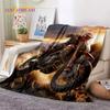 Motocross Modern Retro Motorcycle Soft Flannel Blanket for Bed Bedroom Sofa Picnic,Throw Blanket for Cover Outdoors Leisure Gift