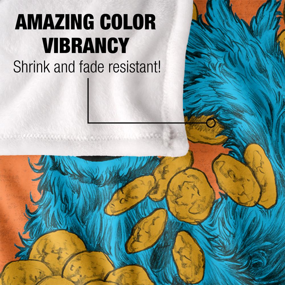 Sesame Street Painted Cookie Monster Blanket