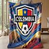 Colombia Football Printed Flannel Blanket Skin Friendly Warm Decorative Throw for Indoor Couch Bed Daily Use