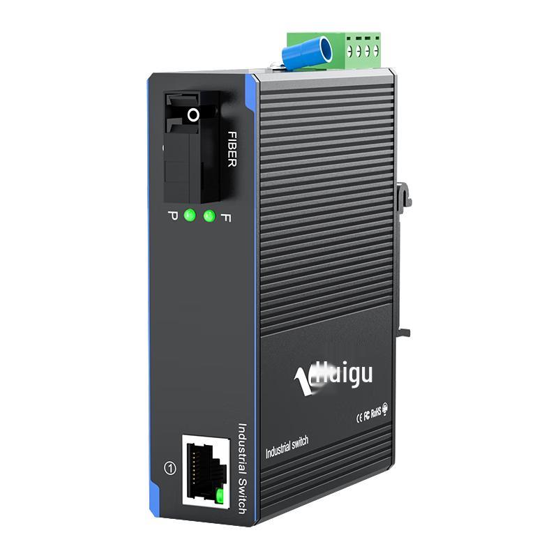 

Huigu Industrial DIN-Rail Fiber Media Converter Switches Single-Mode Single-Fiber B-End | SC Interface