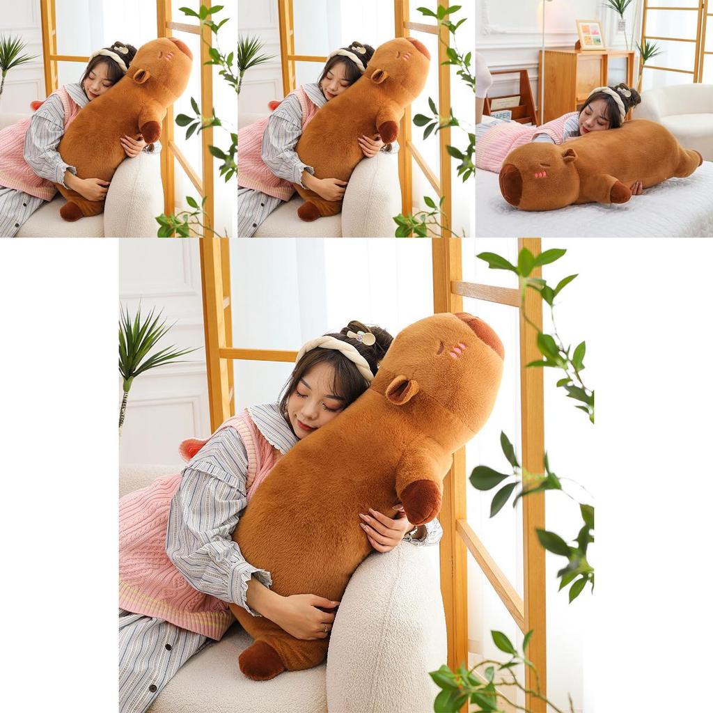 Soft Short Plush Capybara Cuddle Pillow Ideal For Sleepovers And Bedroom Decor 50cm And 90cm Sizes