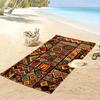 Colorful Geometric Tribal Art Pattern Beach Towel Quick-drying for Travel Outdoor Sports Jogging Beach and Swimming