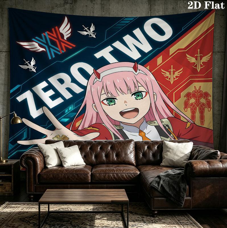 Franxx Wall Tapestry Aesthetic Wall Hanging Printed Fabric Blanket Decorative Tapestries For Bedroom Living Room Home Decor