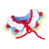 Pet Christmas Scarf Handcrafted Knitted Warm Comfortable Dog Winter Scarf for Cats Puppy Blue Double Collar S