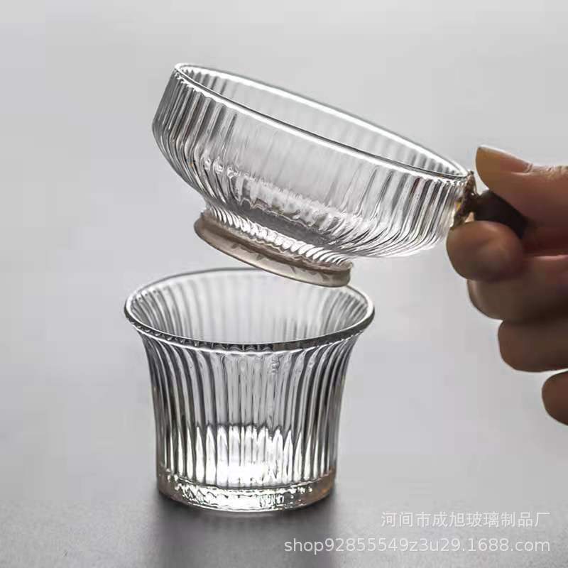 

Japanese tea leak heat-resistant transparent glass tea filter creative household kung fu tea set spare parts