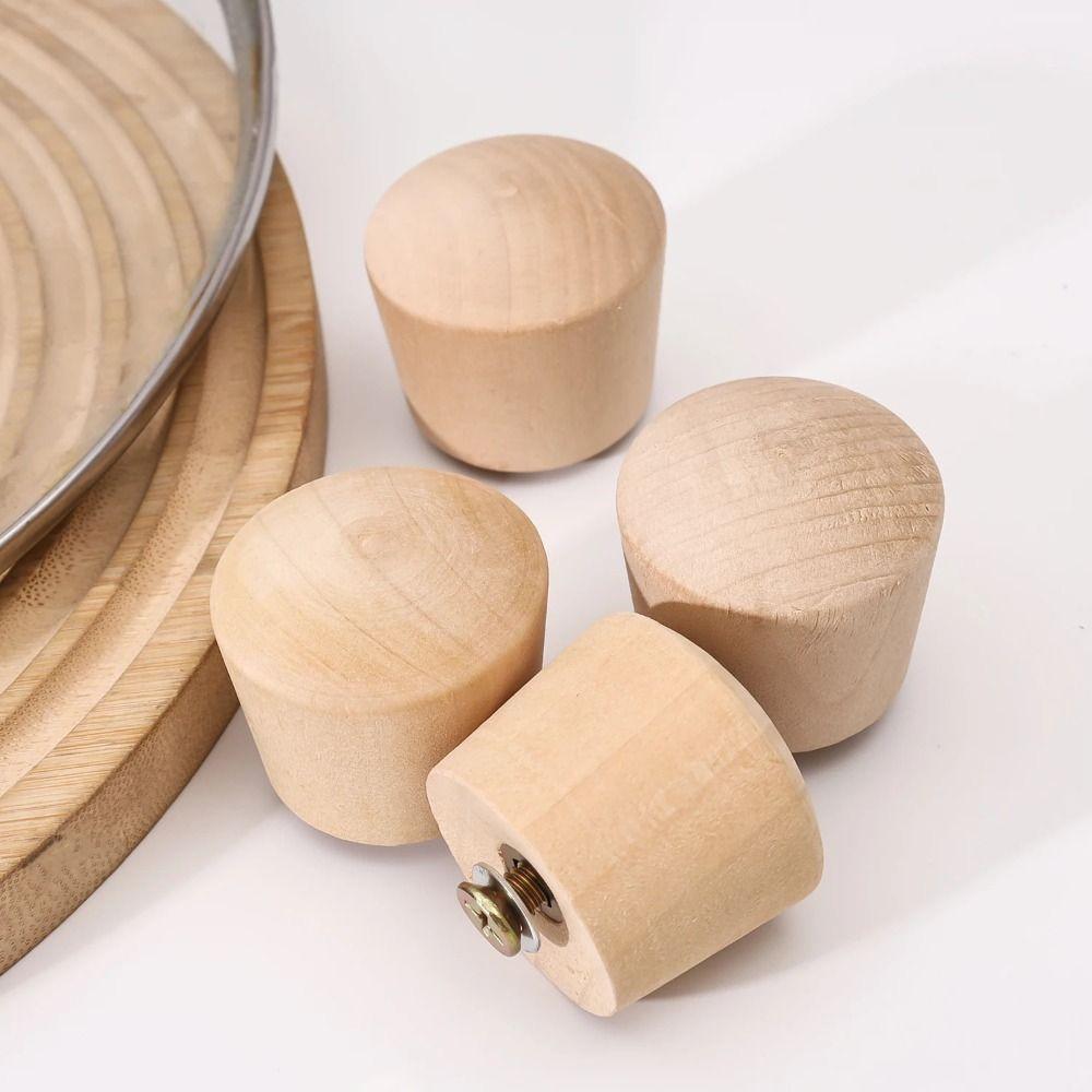 Wooden Pot Lid Handle Insulated Replacement Kitchen Cookware Handgrip with Screw Washer Universal Lib Cover Knob Cap