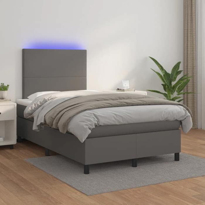 VidaXL Sommier à Lattes de Lit avec Matelas et LED, Lit Rembourré, Lit Double, Lit Adulte de Chambre à Coucher Intérieur, 3135817