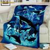 Whale Shark Blanket Soft Warm Throw Fleece Blanket Shark Sheet Bedspread Sofa Throw Light Thin Mechanical Wash Flannel Blankets