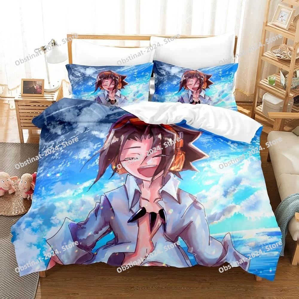 Personality 3D Printing Shaman King Bedding Set Cartoon Anime three-piece Set Adult Kid Bedroom Duvet Cover Sets Home Textiles