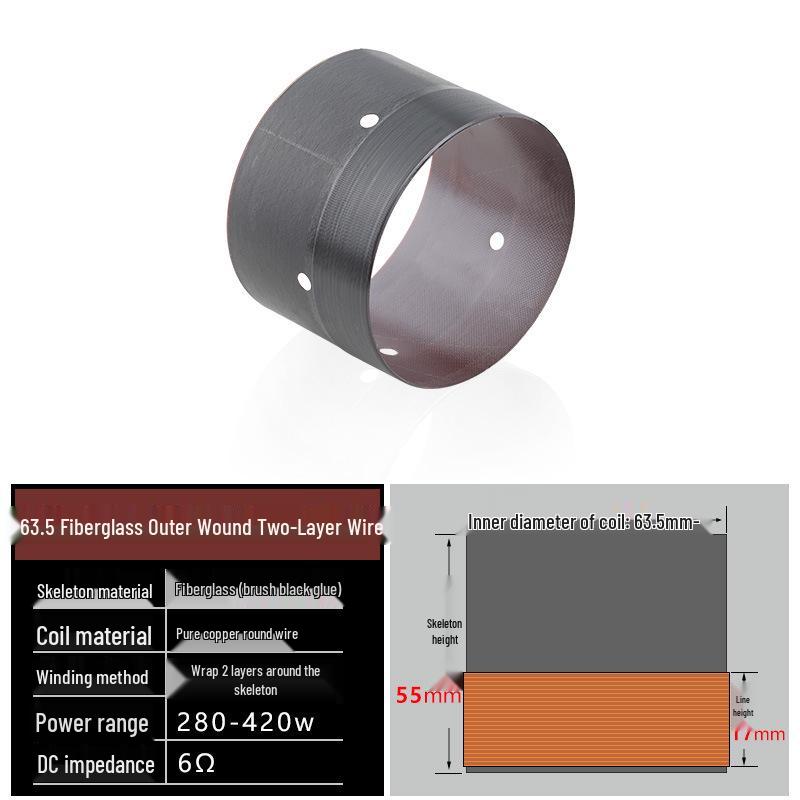 61mm Core Bass Voice Coils for 8-15 Inch Speakers: Repair Parts with Multiple Options (63.5, 62.8, 60.5mm)