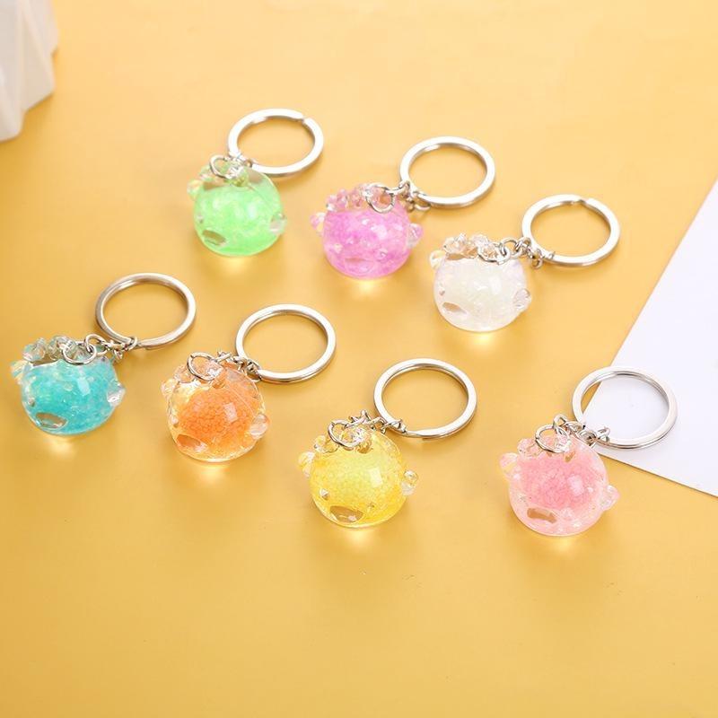 2pcs DIY Nightlight Happy Chicken Doll House Ornaments Car Ornaments Key Chain Children's Toys Stationery Bags and Other Pendants