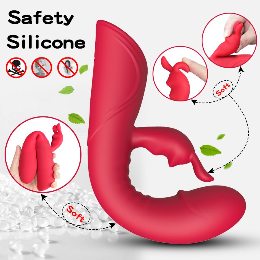 Powerful Rabbit Vibrator for Women Dual Motor Clitoris Stimulator G-Spot Climax Vibrating Sex Toy Female Masturbator Adult Goods