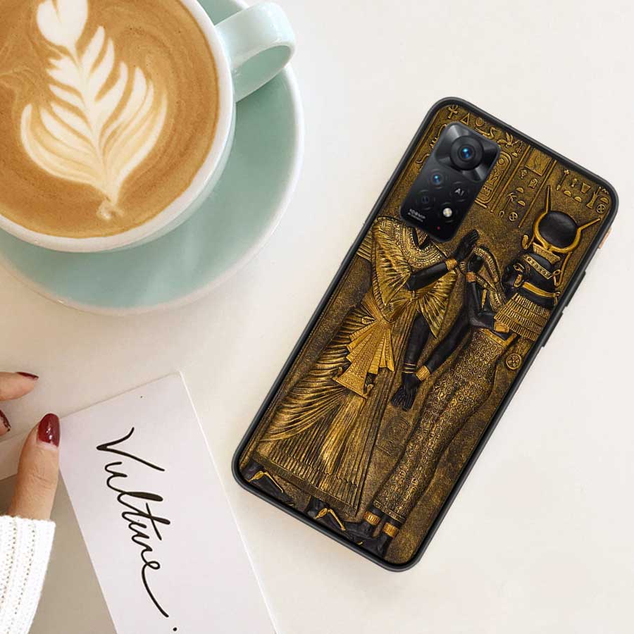 Egypt Pharaoh mural Phone Case For Xiaomi Redmi Note 12 Plus 12S 11 11T Pro 5G 11E 11S 4G 10 10S 9 9S 9T 8 8T 7 6 5 Cover Shell