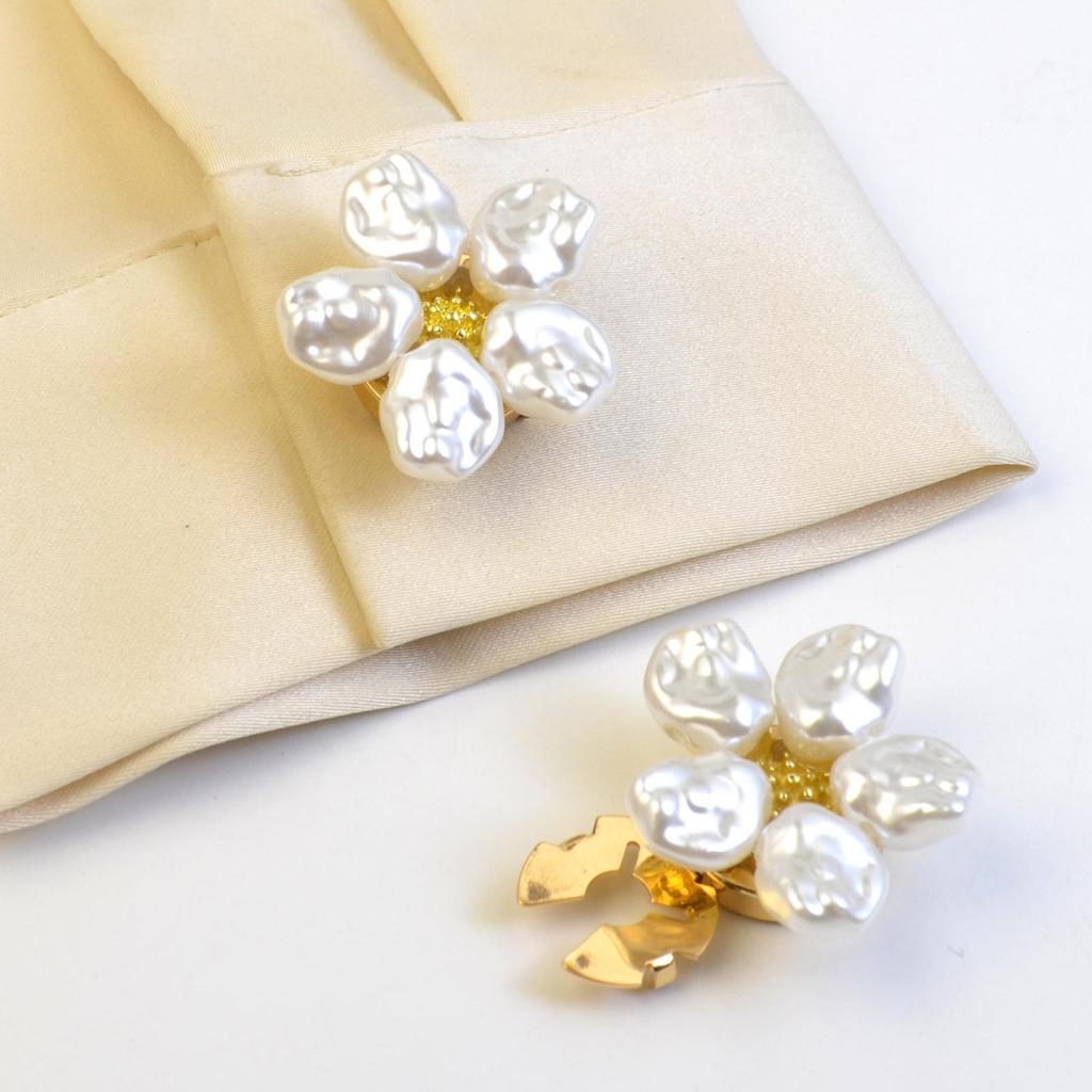 Button Covers Flower Faux Pearl Alloy Crafts Accessories Pearl Jewelry Button Covers for Formal Banquet Occasions Home Offices