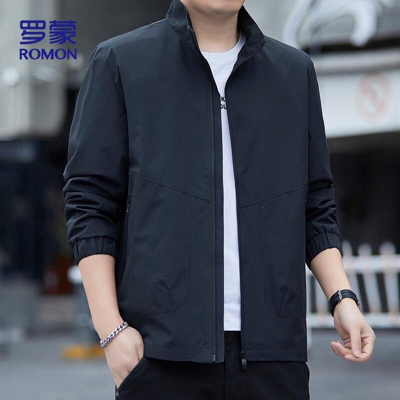 ROMON Men s Spring Autumn Casual Stand Collar Jacket 3XL