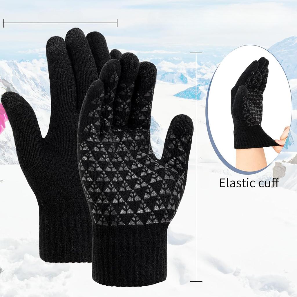 Winter Strickhandschuhe Thermisch Winddicht Plüsch Warm Touchscreen Rutschfest Fahrrad Motorrad Outdoor Sport Handschuhe